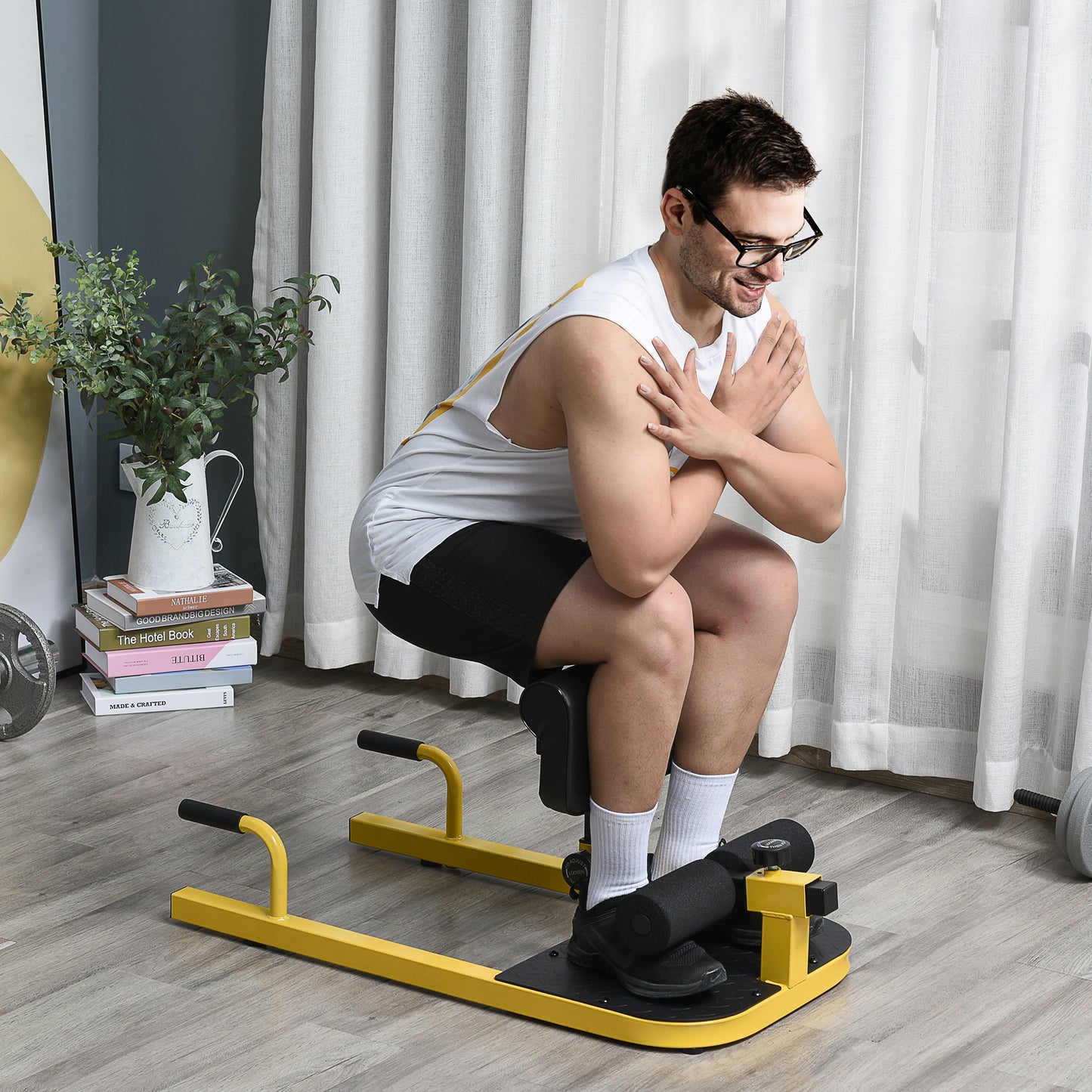 1 Padded Push Up Sit Up Squat Machine Home Gym Fitness Equipment