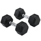 2x10kg Hex Dumbbells Set Rubber Dumbbells Weight Lifting Equipment Fitness Home Gym