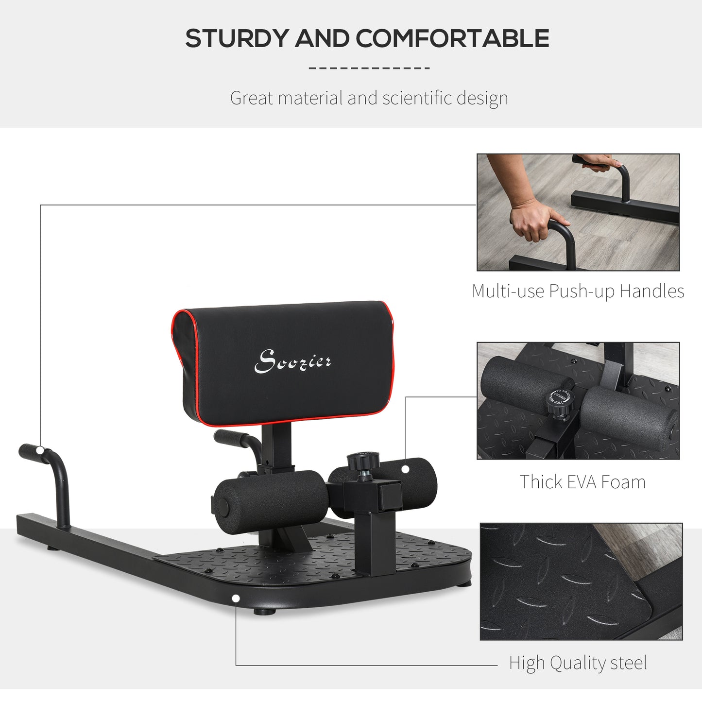 1 Padded Push Up Sit Up Squat Machine Home Gym Fitness Equipment