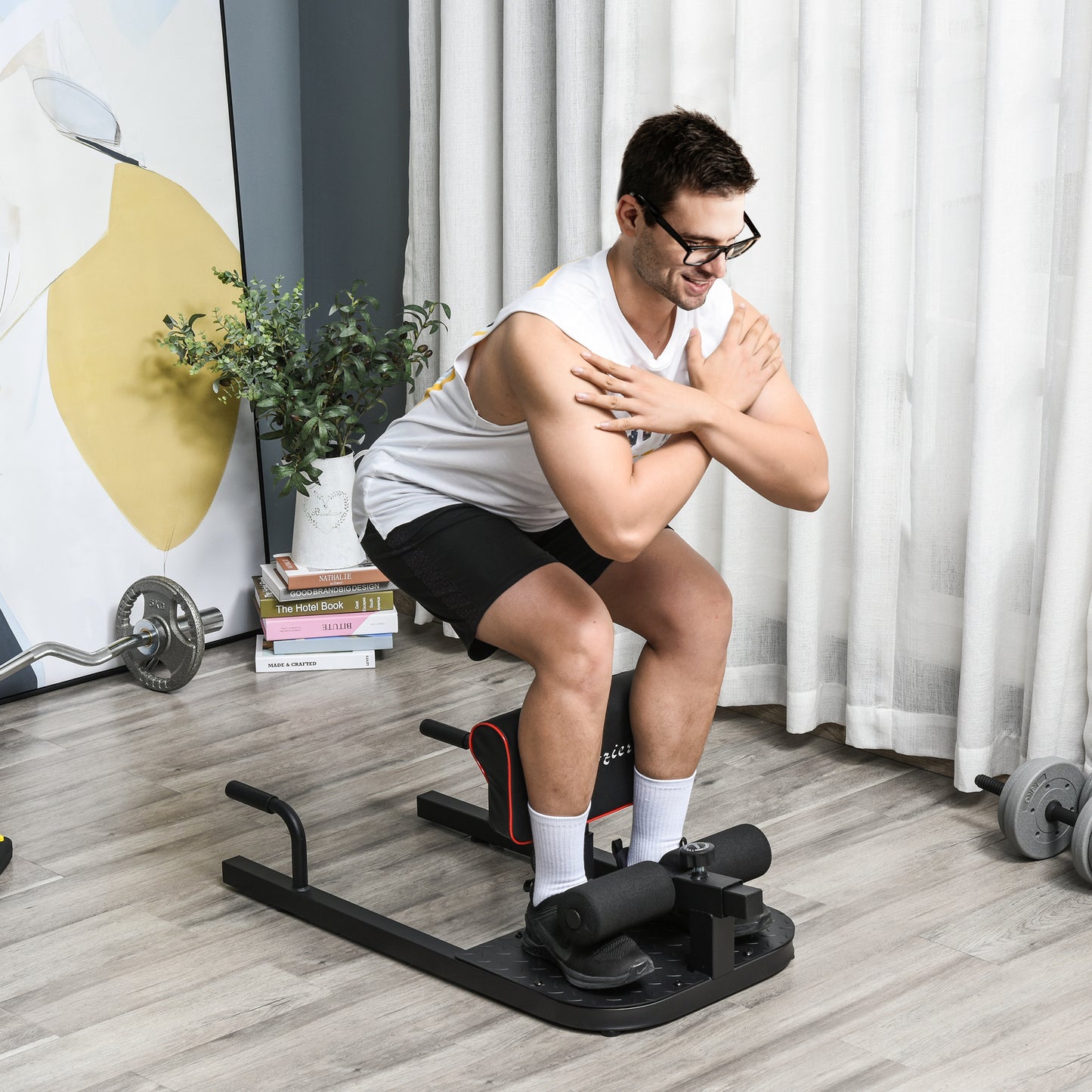 1 Padded Push Up Sit Up Squat Machine Home Gym Fitness Equipment