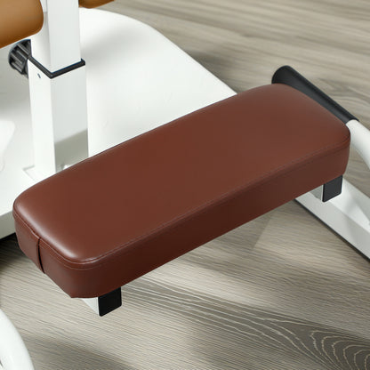 Foldable Sissy Squat Machine, Hip Thrust Machine with Push Up Stand, Multipurpose Glute Workout Equipment, White